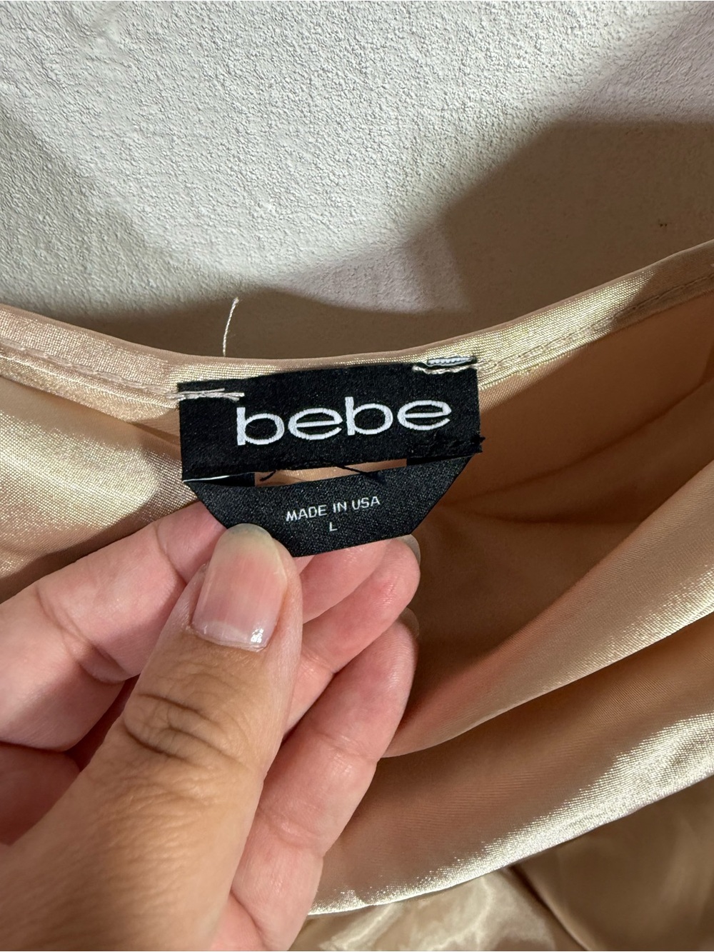 Bebe Satin Cowl Neck Slip Dress 90’s Y2K - Picture 5 of 8